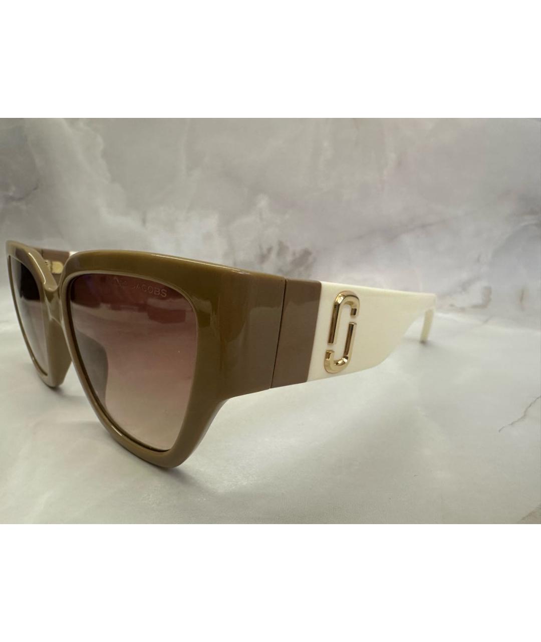MARC JACOBS Бежевые пластиковые солнцезащитные очки, фото 3