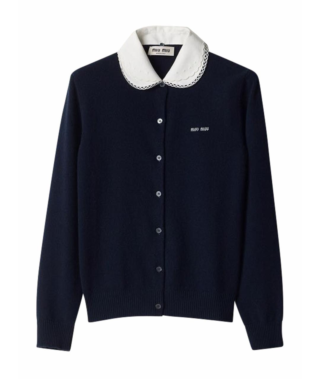 MIU MIU Темно-синий кашемировый кардиган, фото 1
