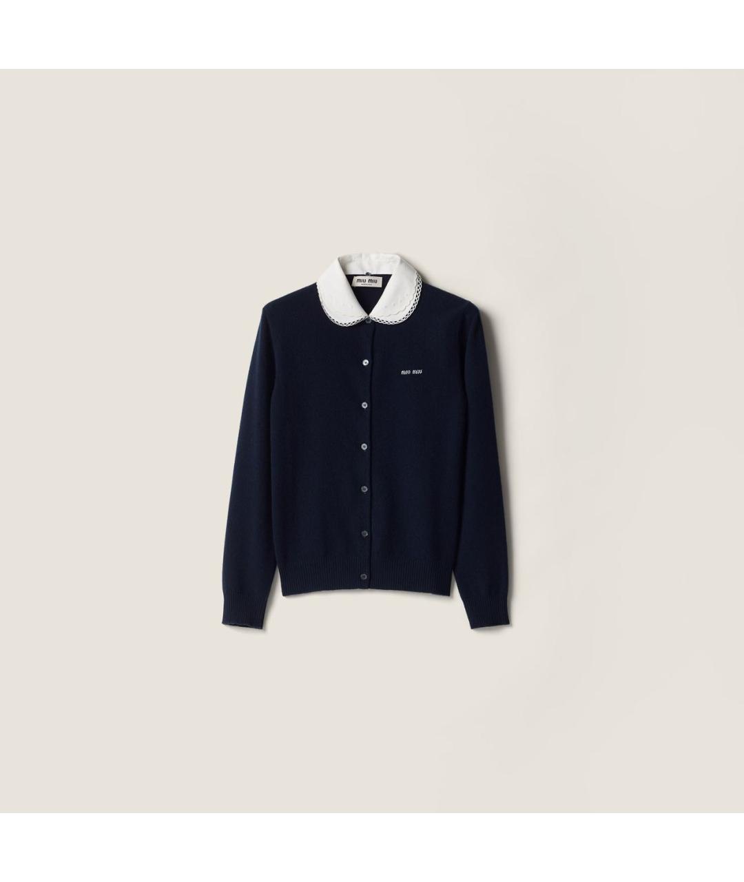 MIU MIU Темно-синий кашемировый кардиган, фото 5