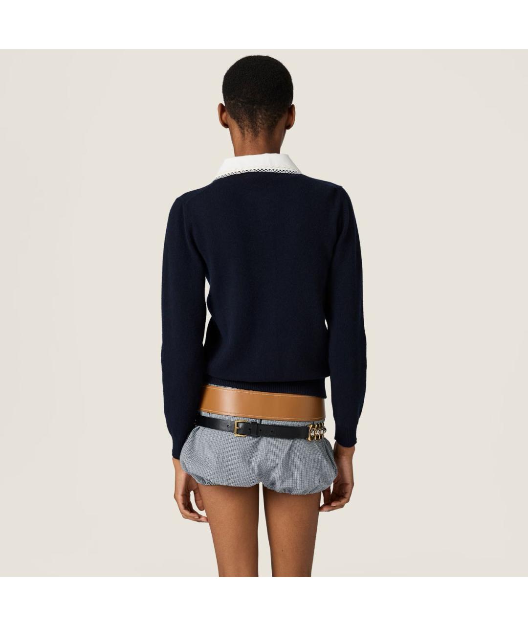 MIU MIU Темно-синий кашемировый кардиган, фото 3