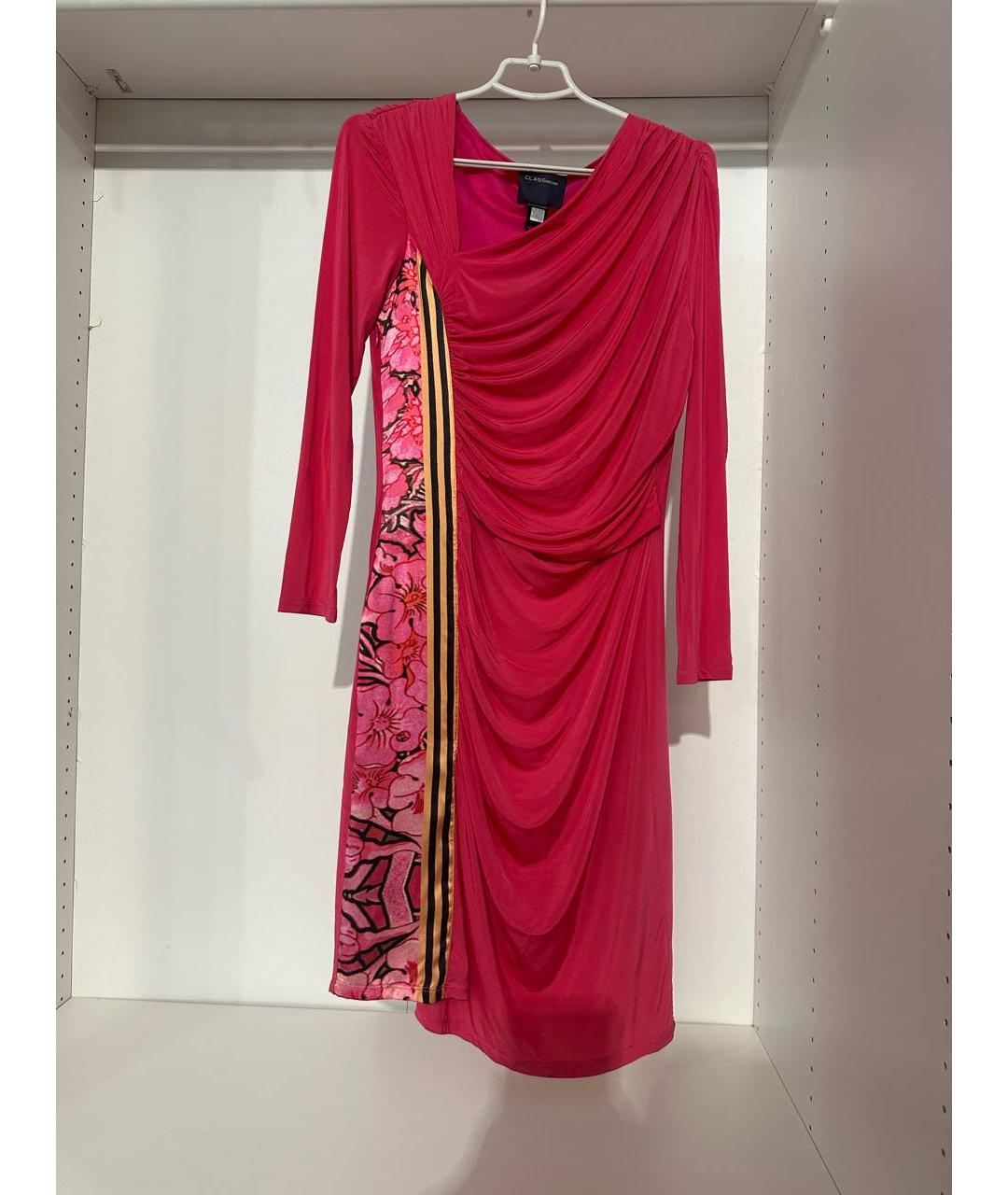 CAVALLI CLASS Коралловое вискозное коктейльное платье, фото 2