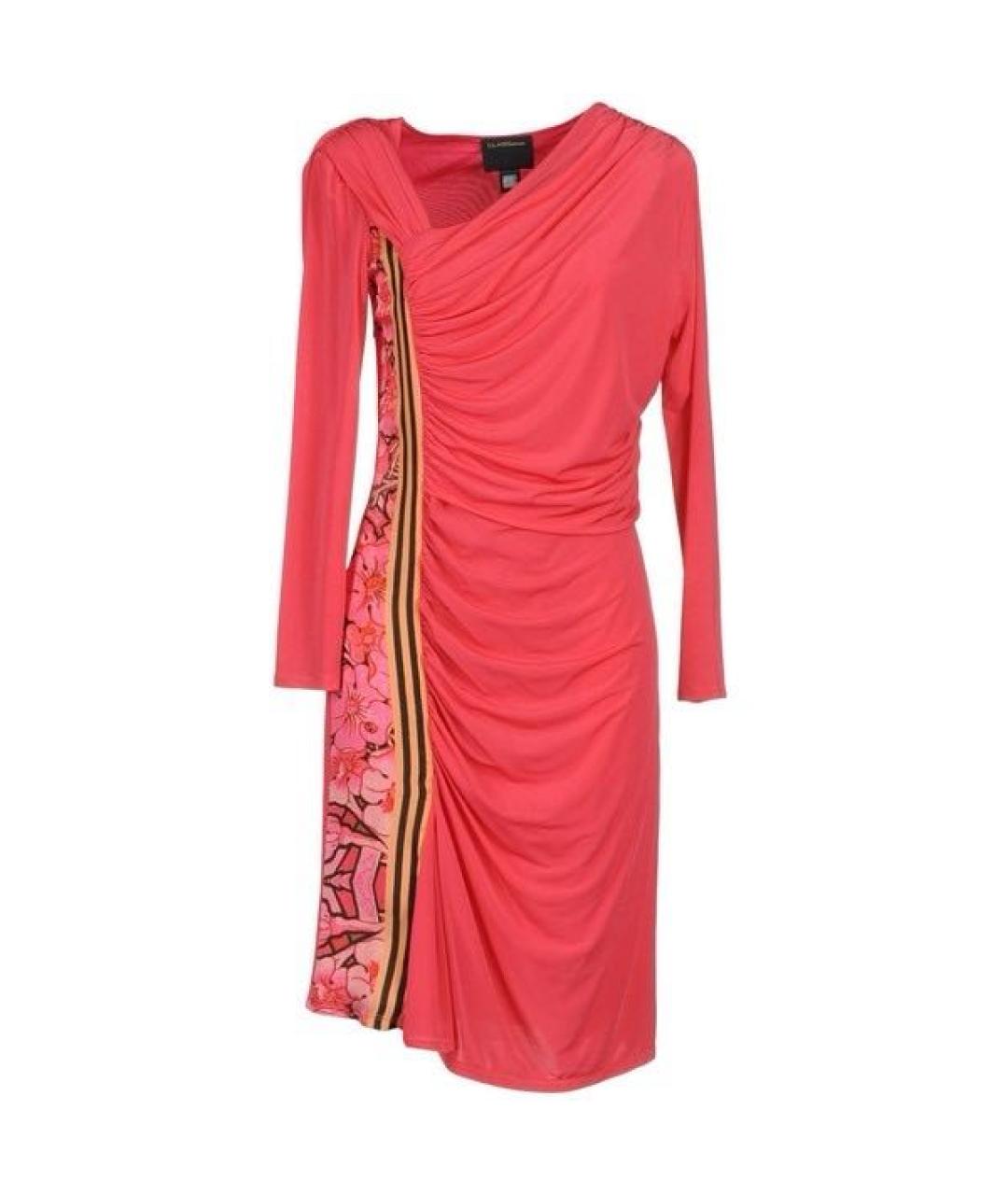 CAVALLI CLASS Коралловое вискозное коктейльное платье, фото 9
