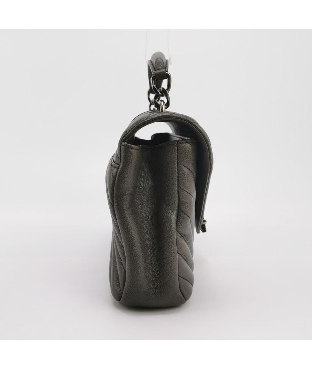 SAINT LAURENT Серая кожаная сумка через плечо, фото 3