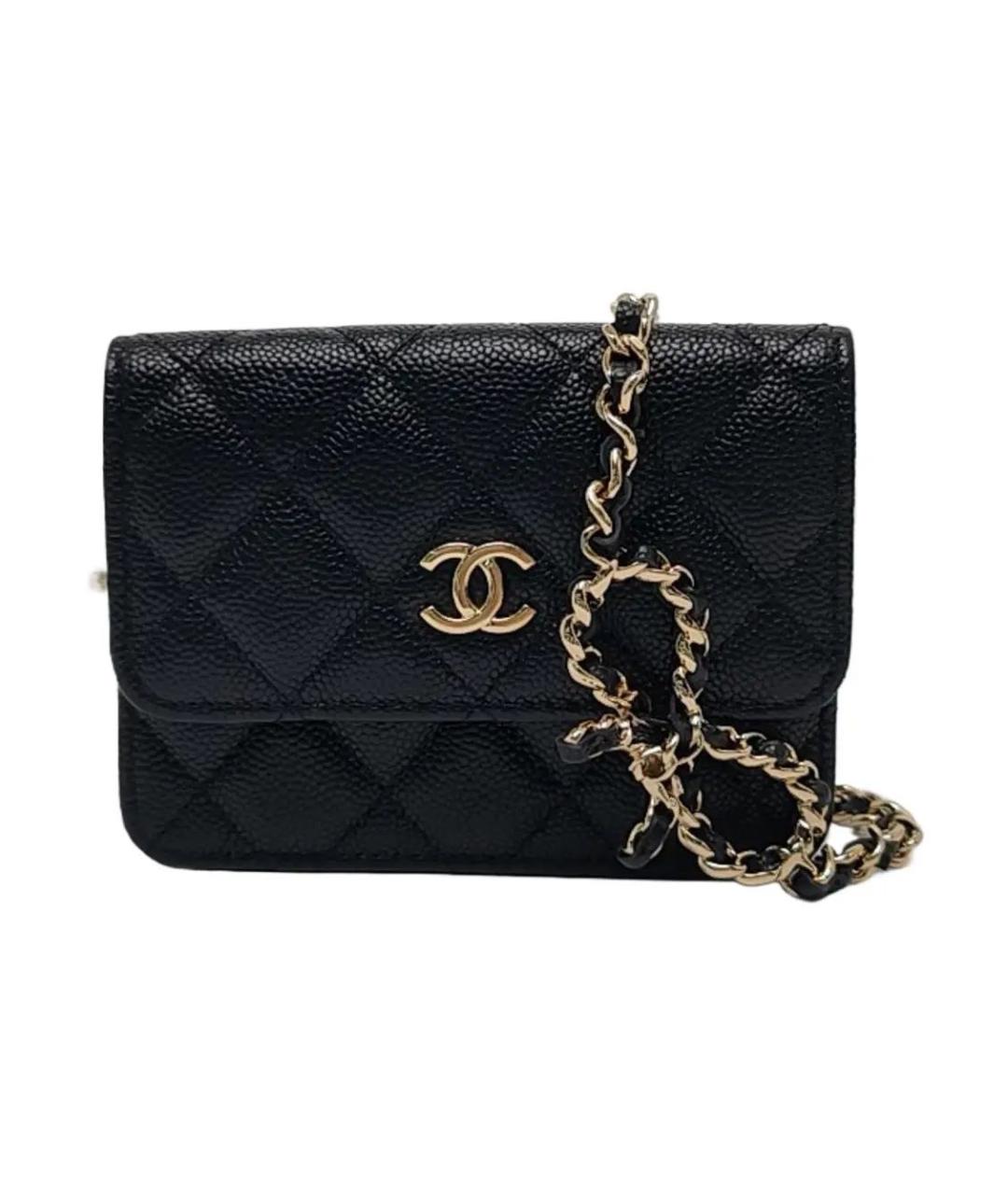 CHANEL Черная кожаная сумка через плечо, фото 8