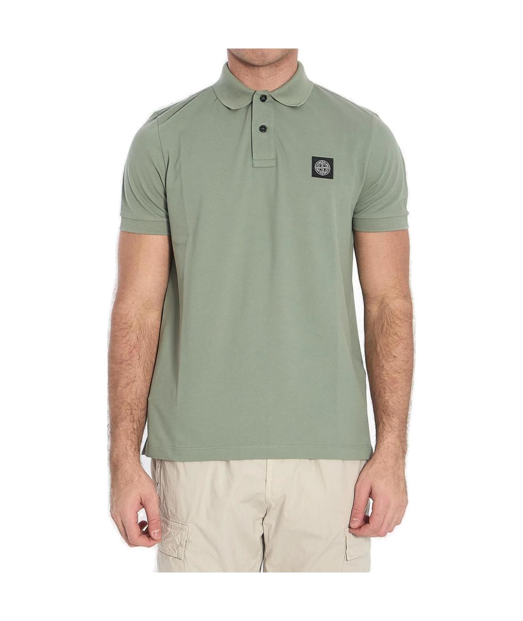 STONE ISLAND Зеленые поло с коротким рукавом, фото 5