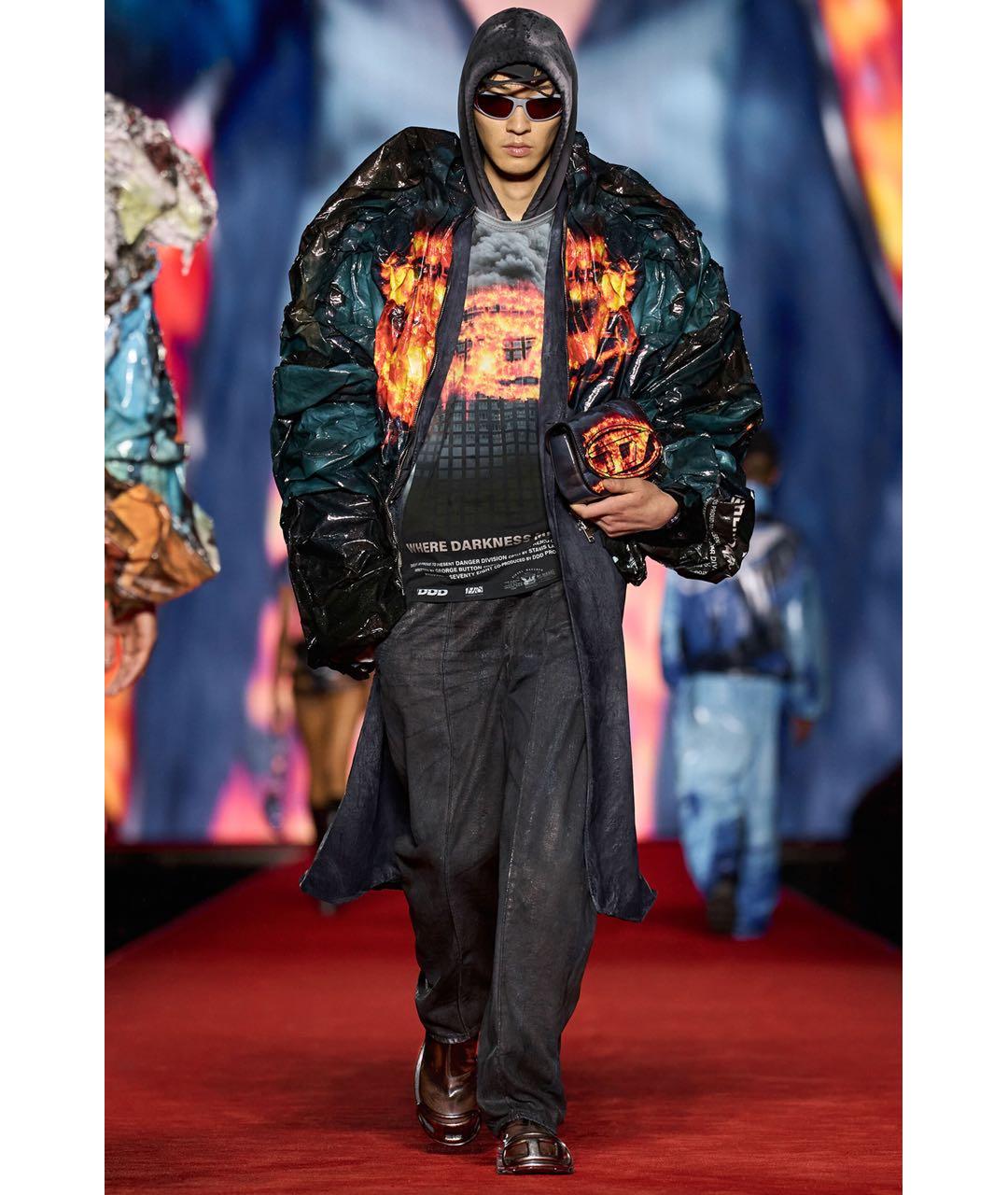 DIESEL Мульти полиэстеровая юбка мини, фото 8