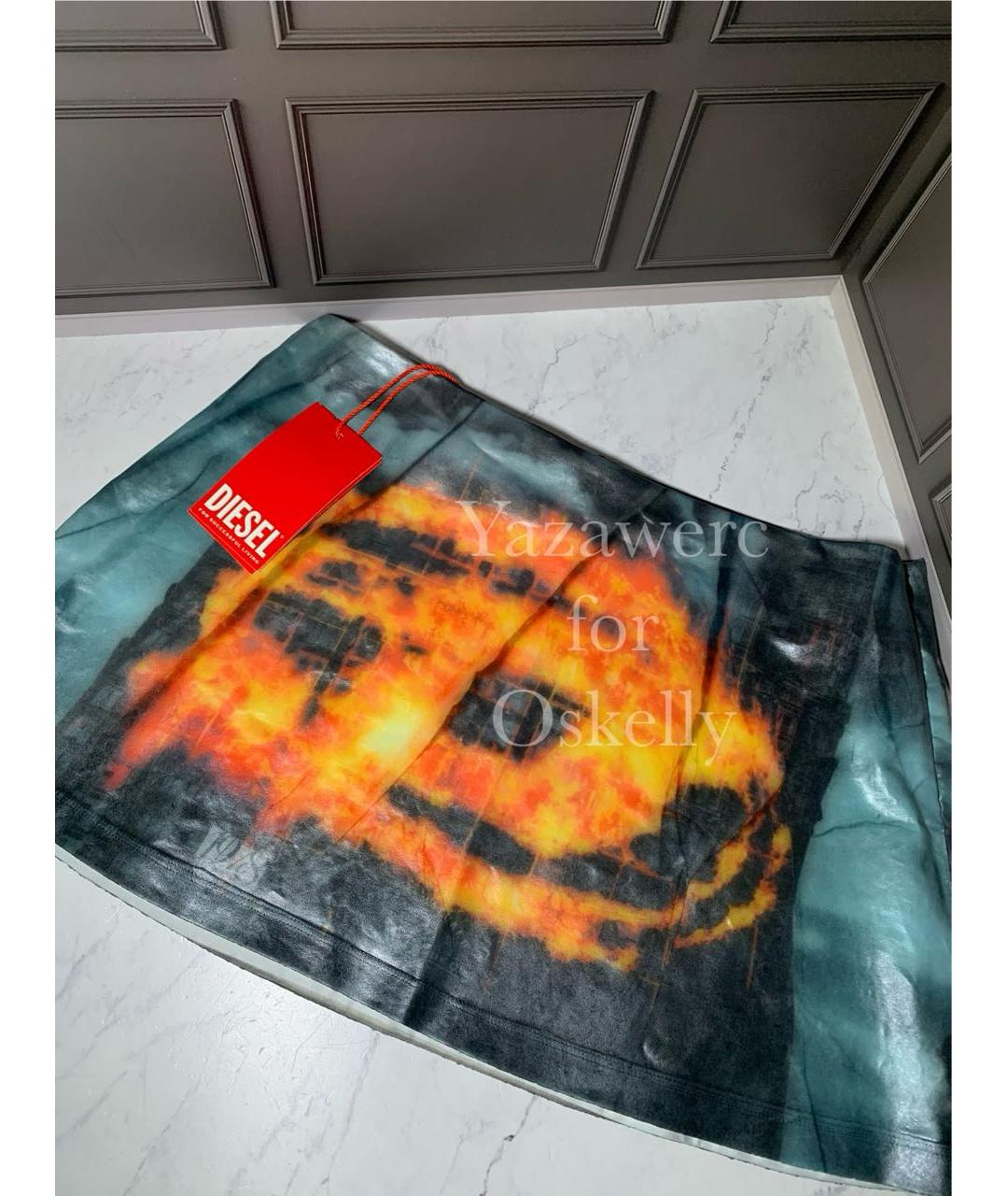 DIESEL Мульти полиэстеровая юбка мини, фото 5