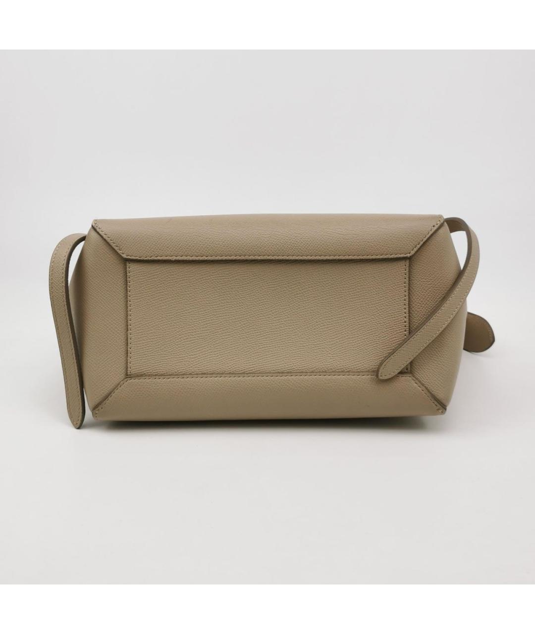 CELINE Бежевая кожаная сумка через плечо, фото 5