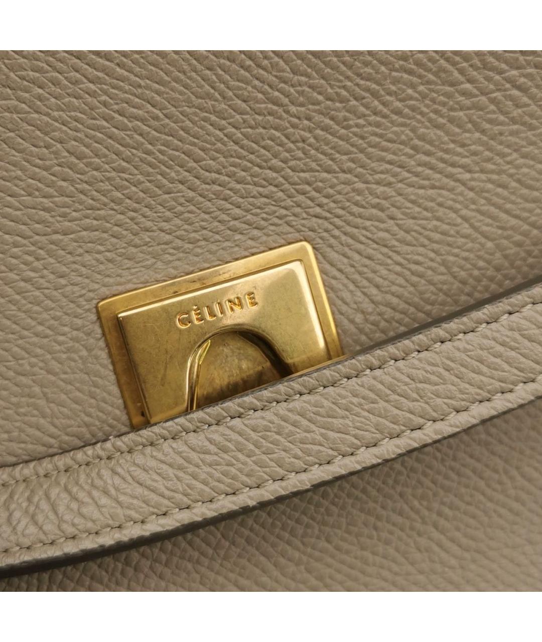 CELINE Бежевая кожаная сумка через плечо, фото 7