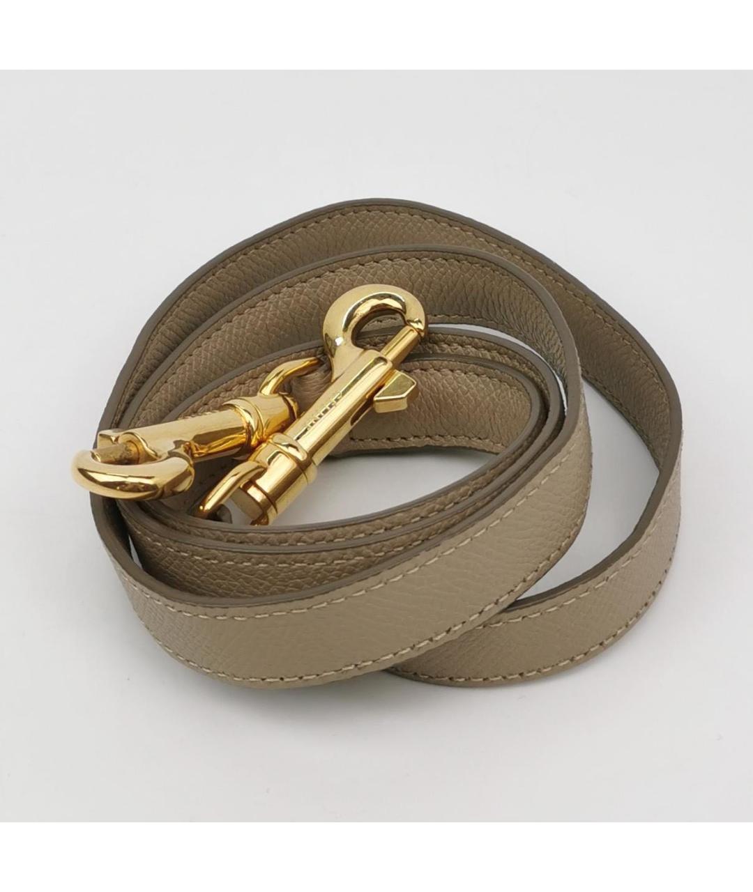 CELINE Бежевая кожаная сумка через плечо, фото 8