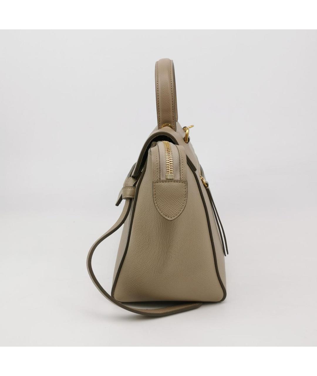 CELINE Бежевая кожаная сумка через плечо, фото 2