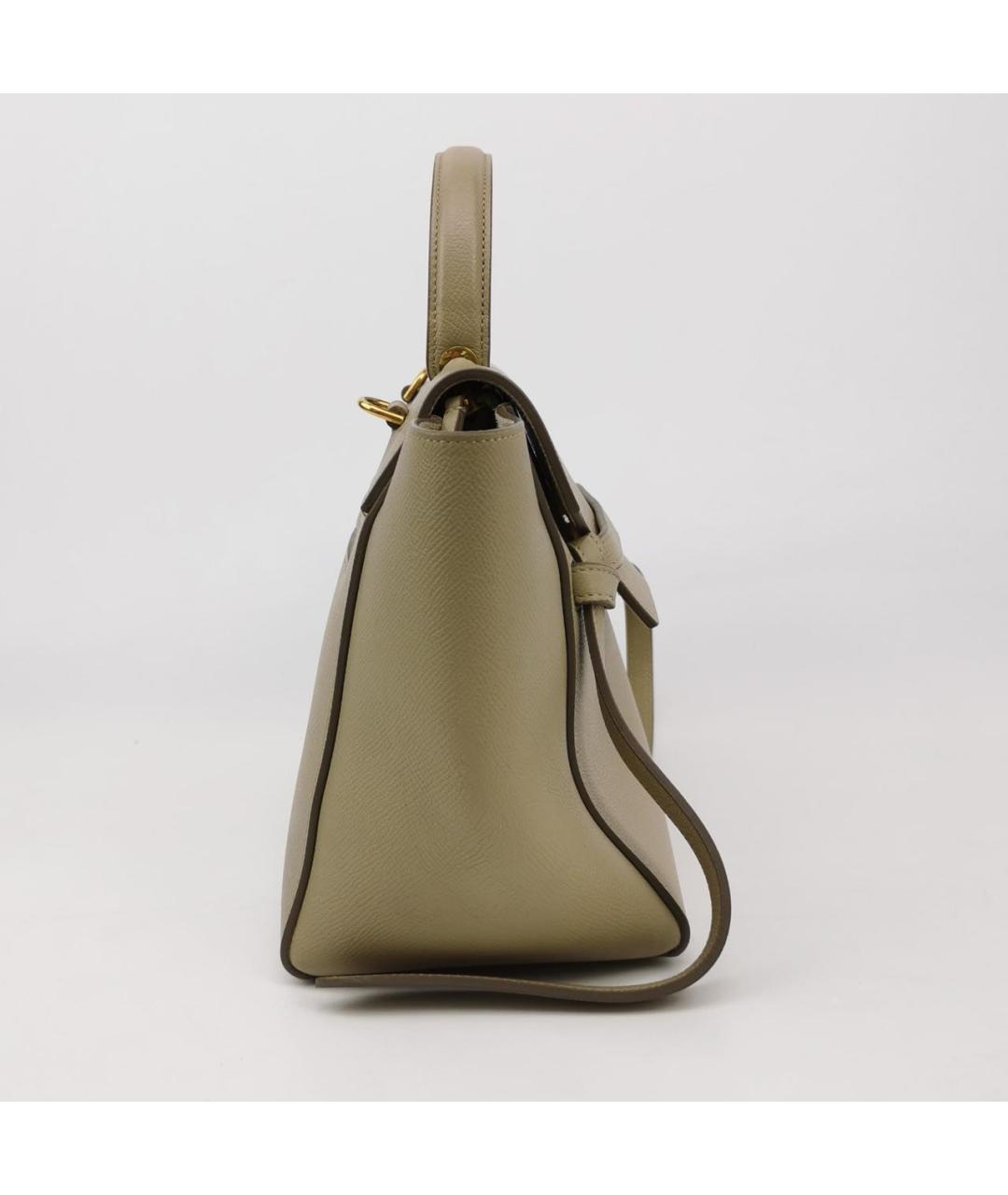 CELINE Бежевая кожаная сумка через плечо, фото 3