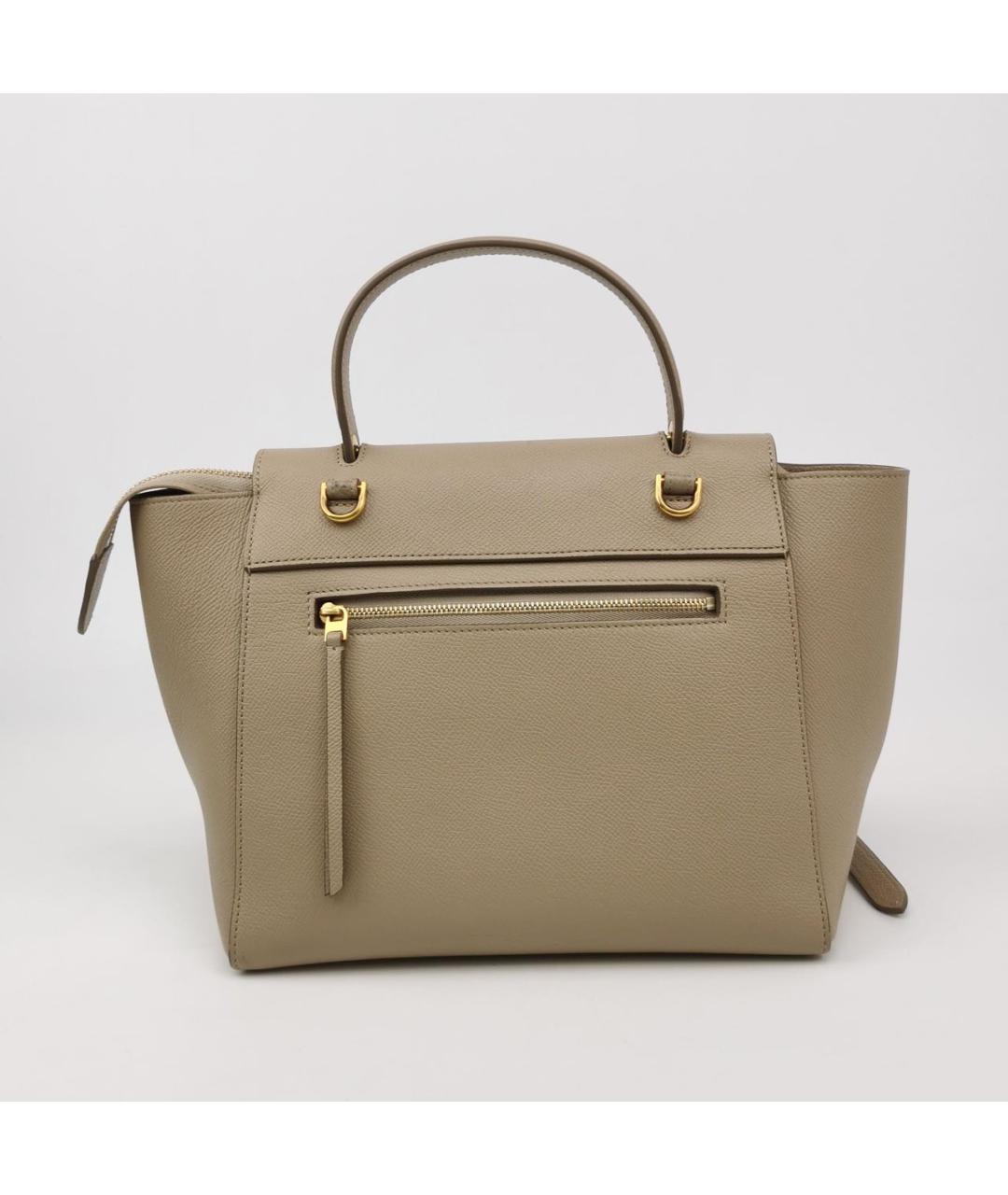 CELINE Бежевая кожаная сумка через плечо, фото 4