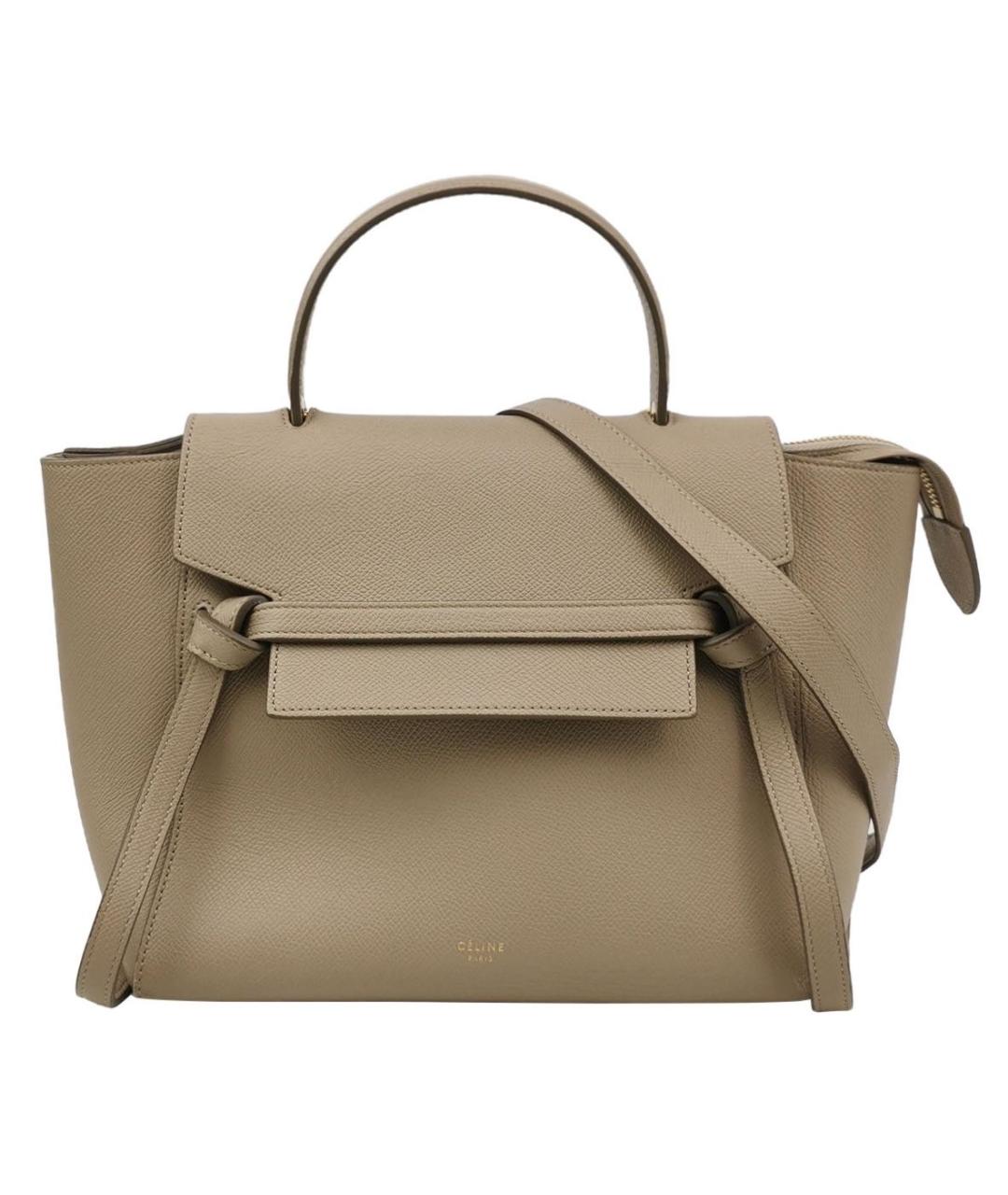 CELINE Бежевая кожаная сумка через плечо, фото 1