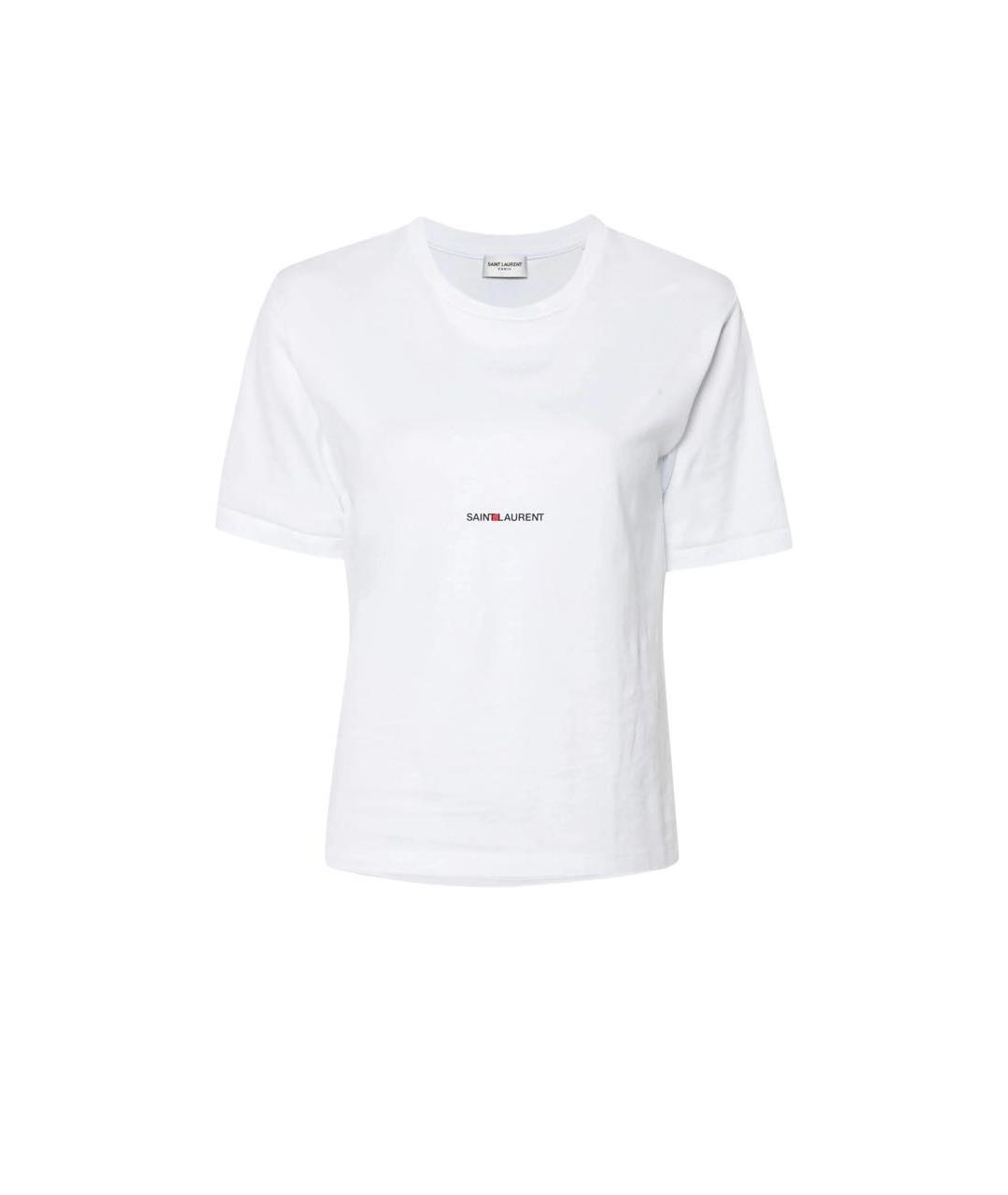SAINT LAURENT Белая хлопковая футболка, фото 1
