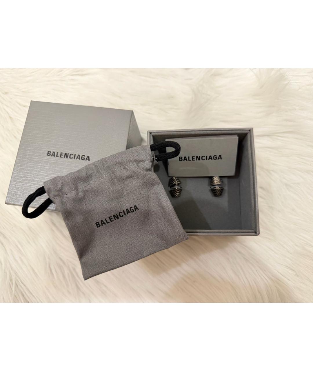 BALENCIAGA Серебряные латунные серьги, фото 5