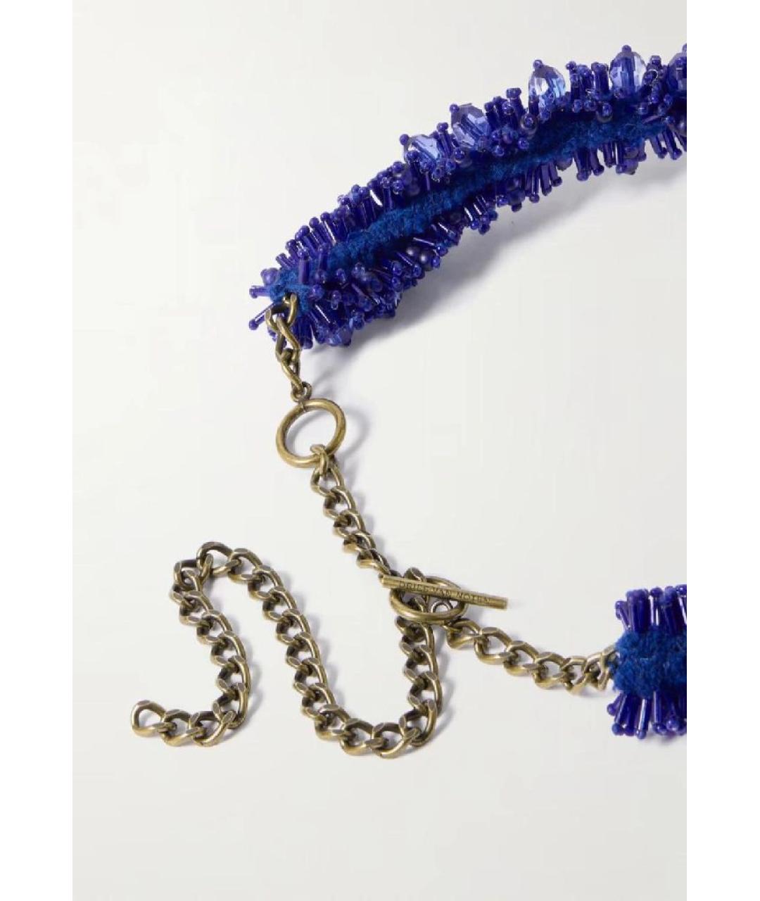 DRIES VAN NOTEN Синее колье из бисера, фото 3
