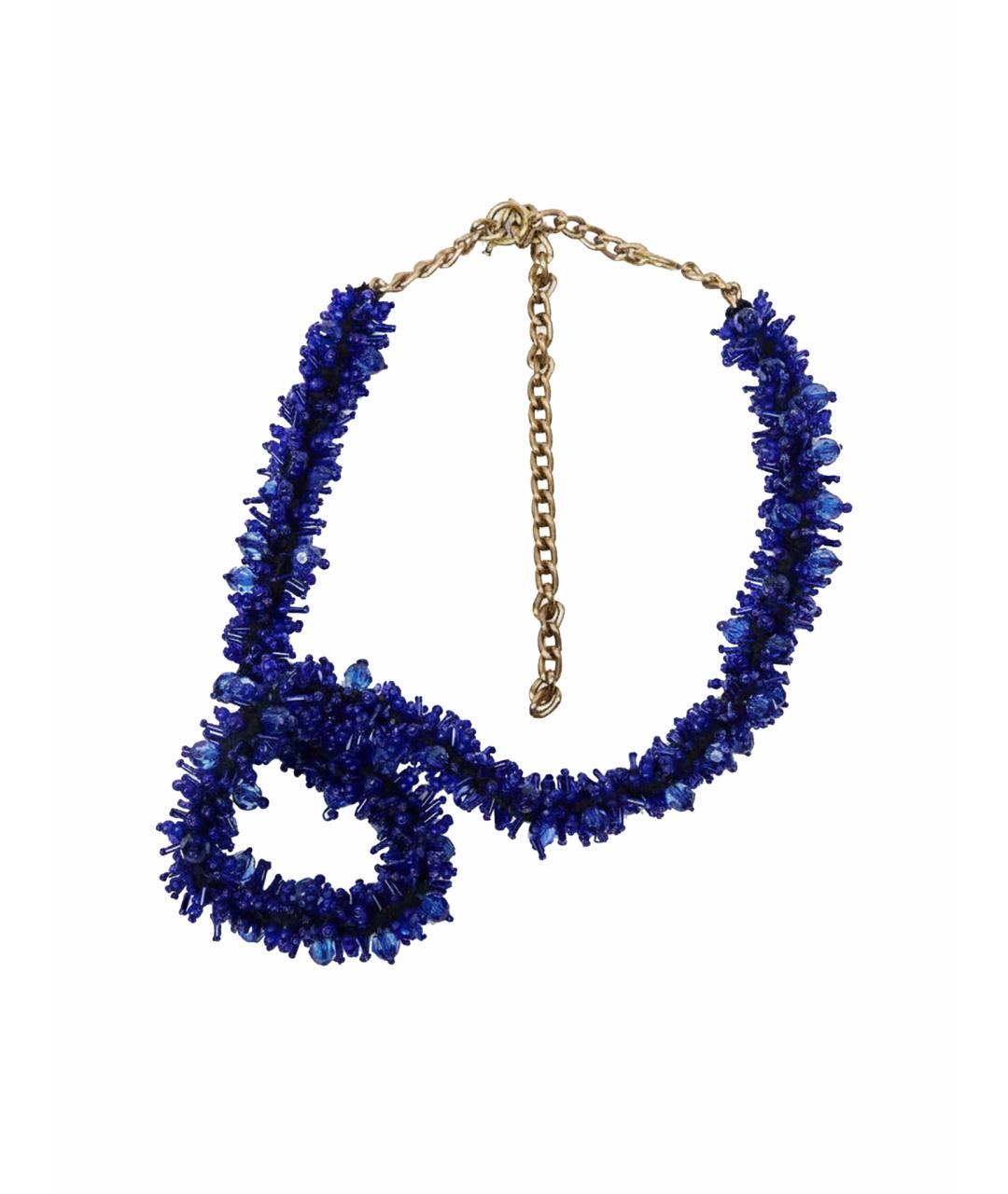 DRIES VAN NOTEN Синее колье из бисера, фото 1