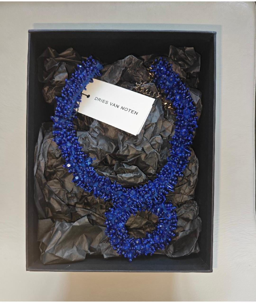 DRIES VAN NOTEN Синее колье из бисера, фото 9