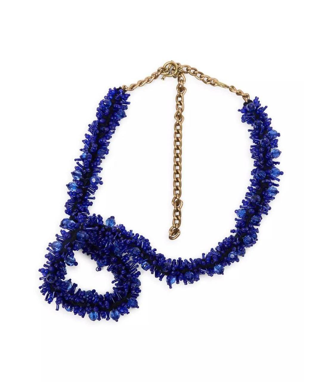 DRIES VAN NOTEN Синее колье из бисера, фото 8