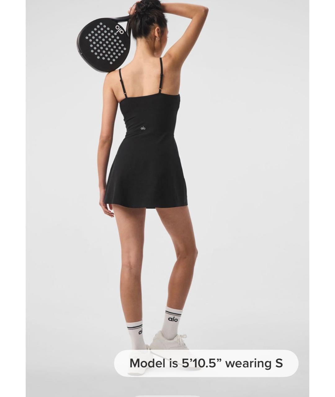 ALO YOGA Черное полиэстеровое платье, фото 4