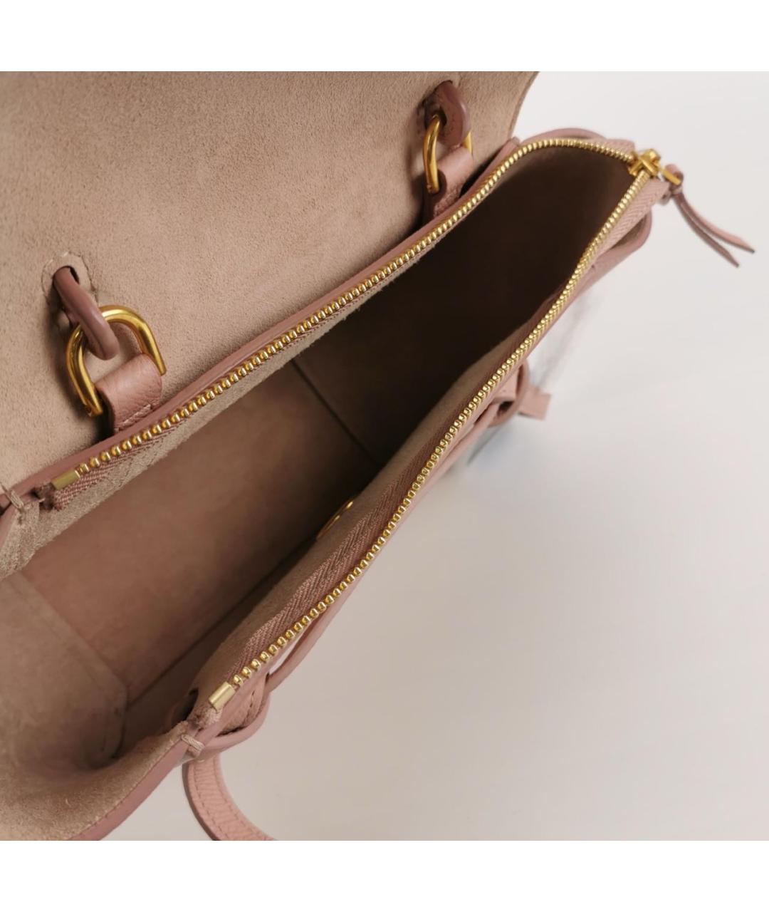 CELINE Розовая кожаная сумка через плечо, фото 5
