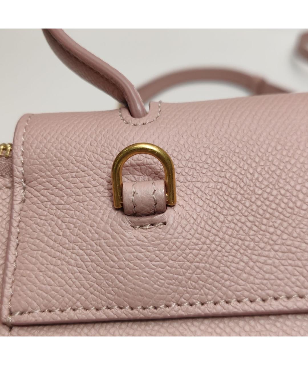 CELINE Розовая кожаная сумка через плечо, фото 8