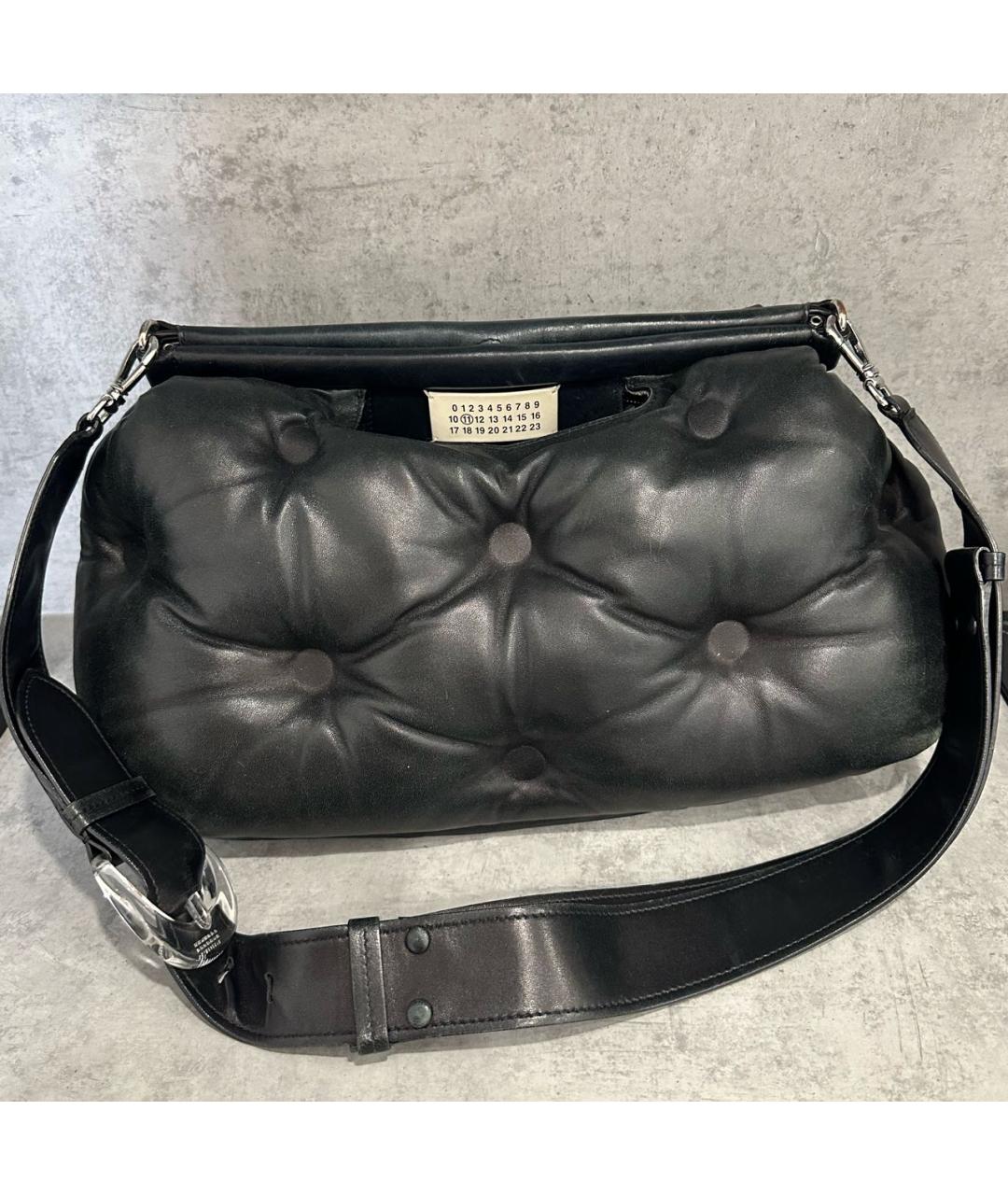MAISON MARGIELA Черная кожаная сумка через плечо, фото 5