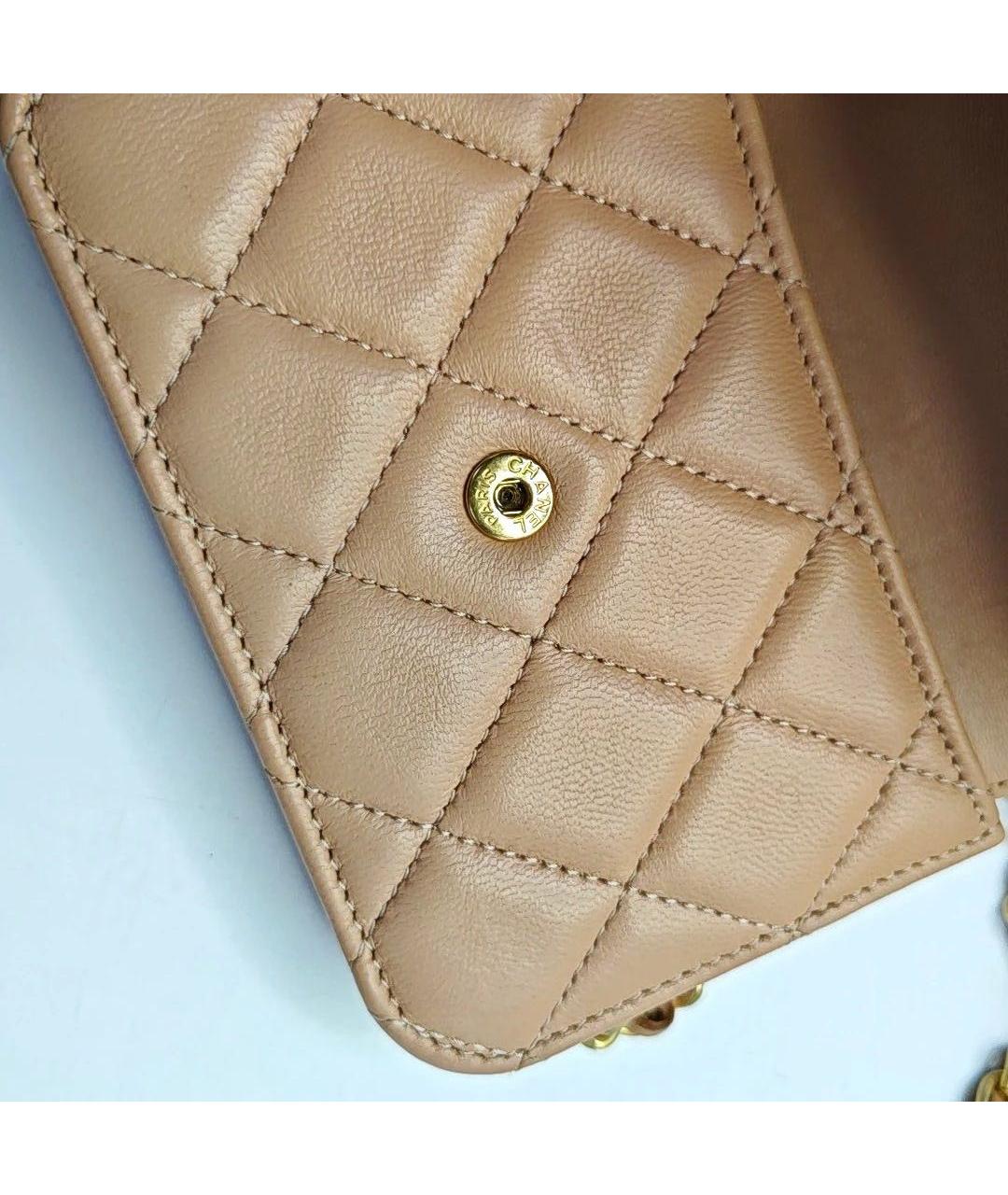 CHANEL Коралловая кожаная сумка через плечо, фото 5