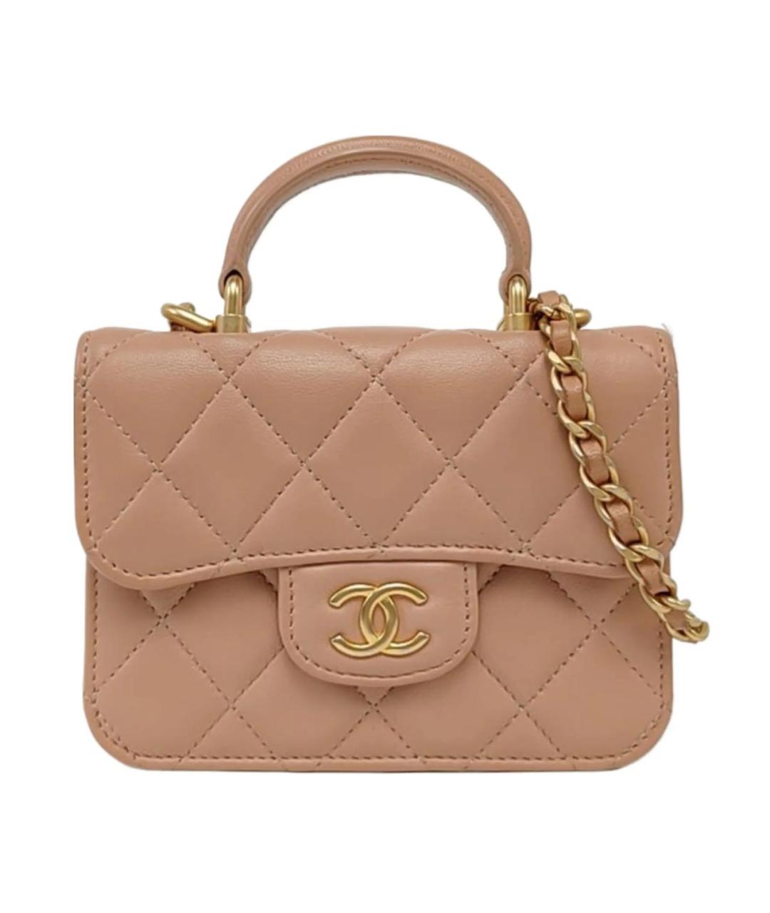 CHANEL Коралловая кожаная сумка через плечо, фото 1