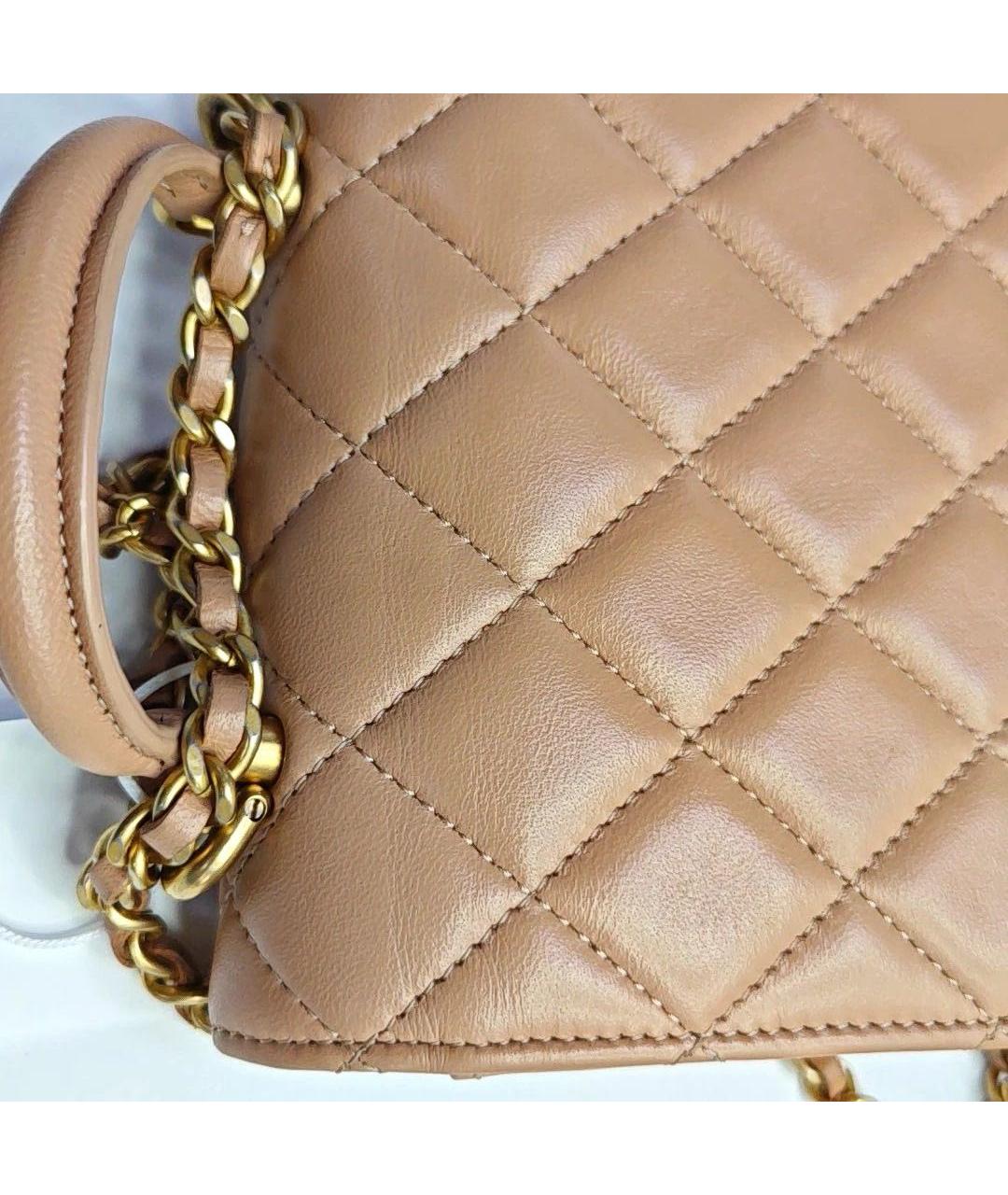 CHANEL Коралловая кожаная сумка через плечо, фото 7