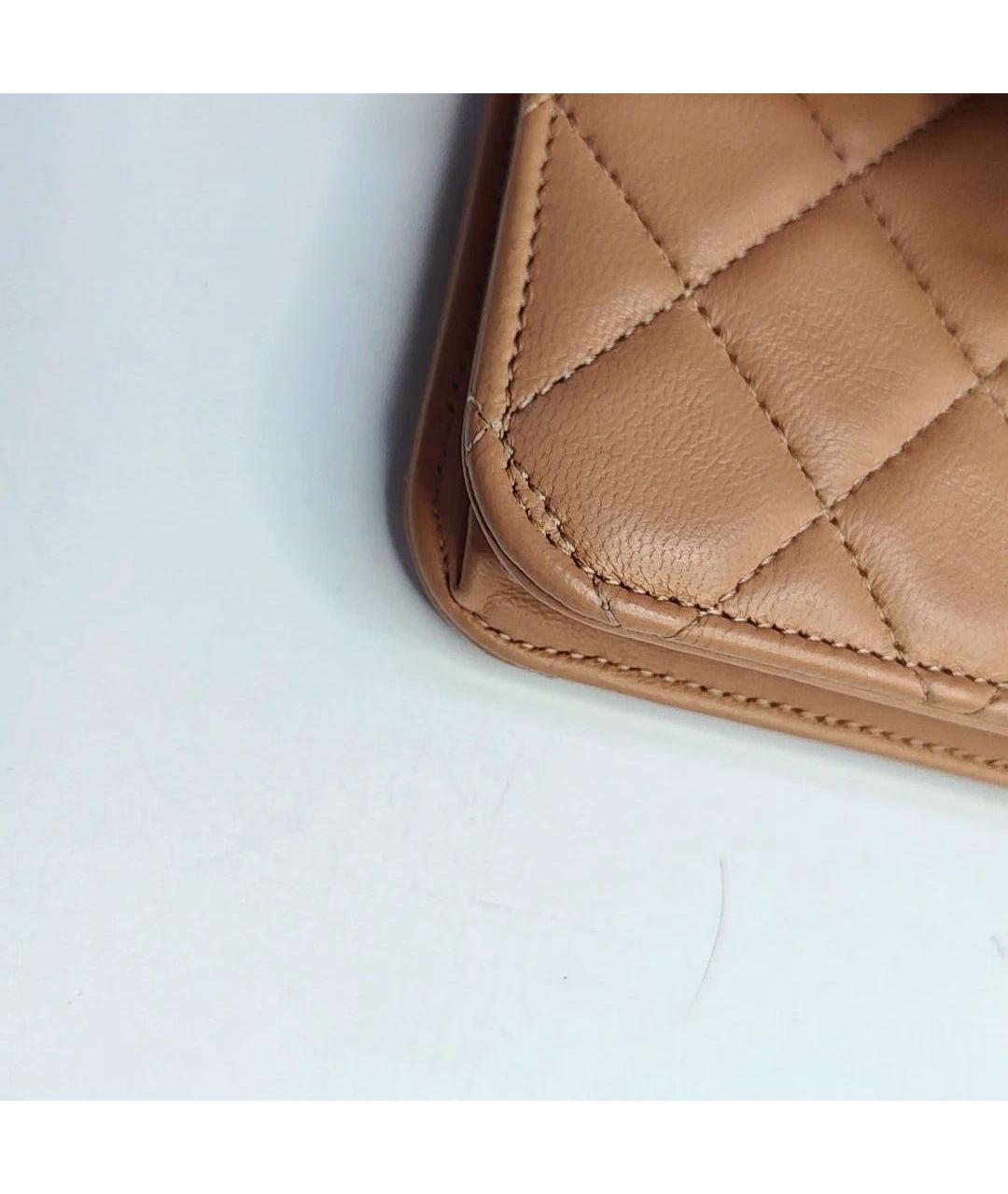 CHANEL Коралловая кожаная сумка через плечо, фото 8