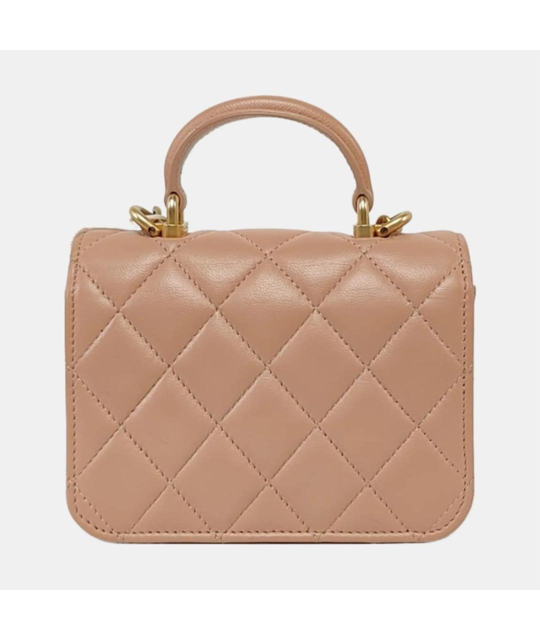 CHANEL Коралловая кожаная сумка через плечо, фото 4