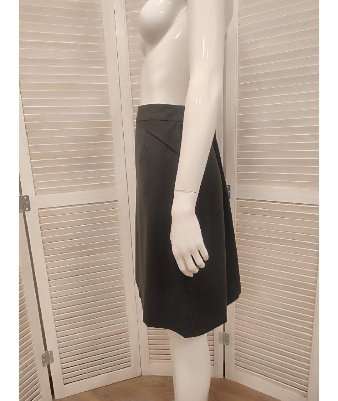 HUGO BOSS Антрацитовая шерстяная юбка миди, фото 4