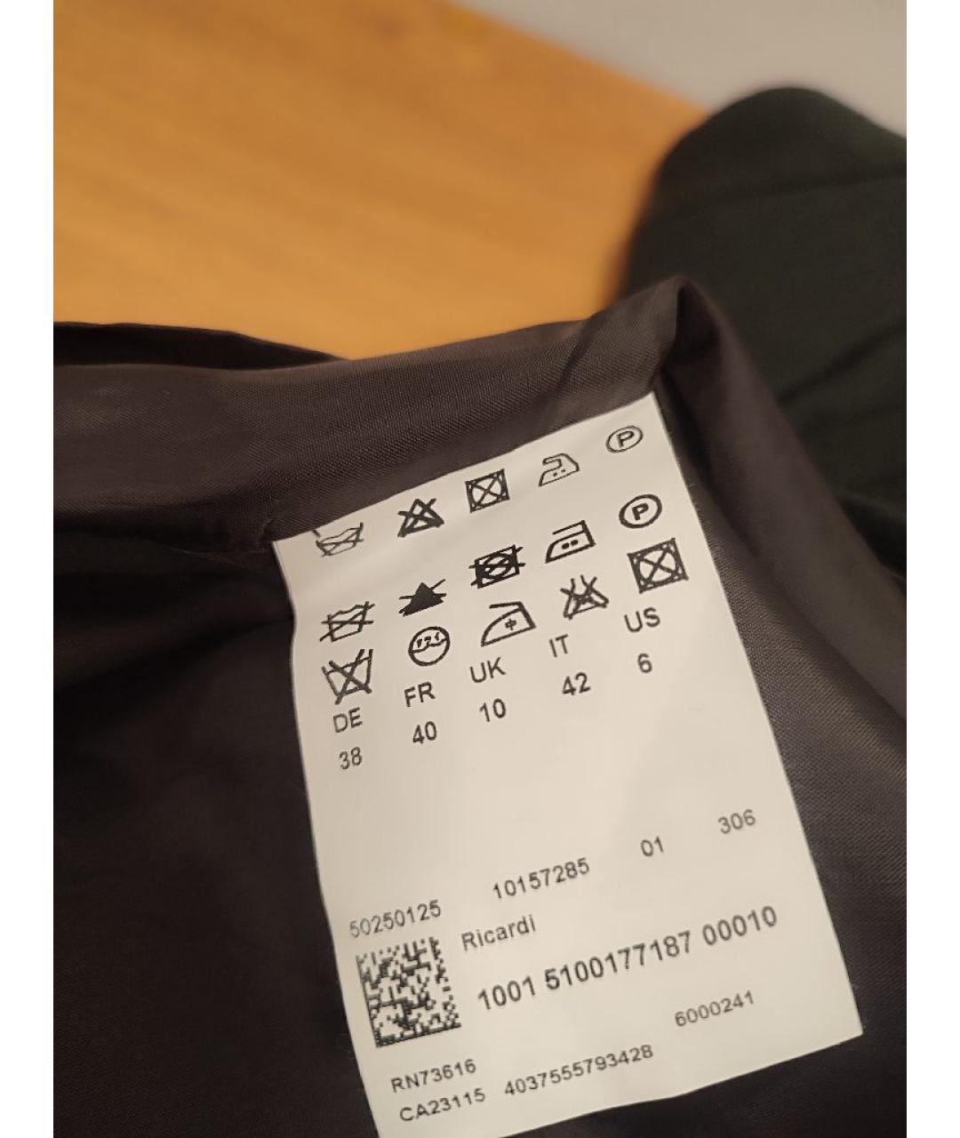 HUGO BOSS Антрацитовая шерстяная юбка миди, фото 6