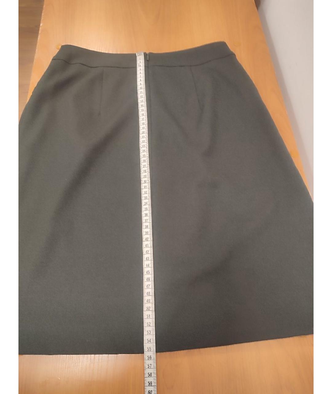 HUGO BOSS Антрацитовая шерстяная юбка миди, фото 9