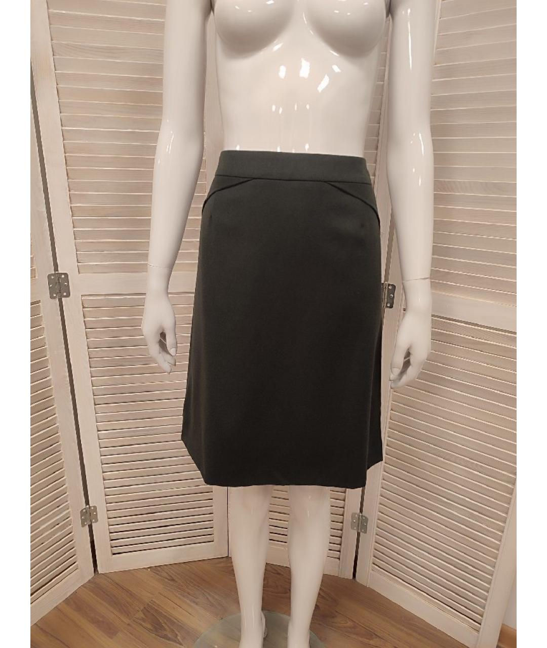 HUGO BOSS Антрацитовая шерстяная юбка миди, фото 10