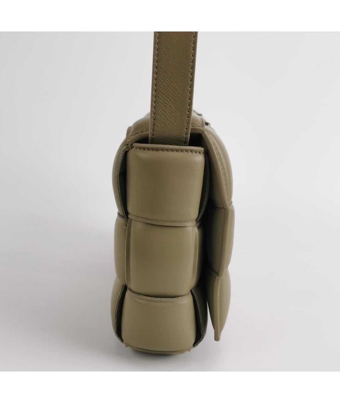 BOTTEGA VENETA Хаки кожаная сумка через плечо, фото 3