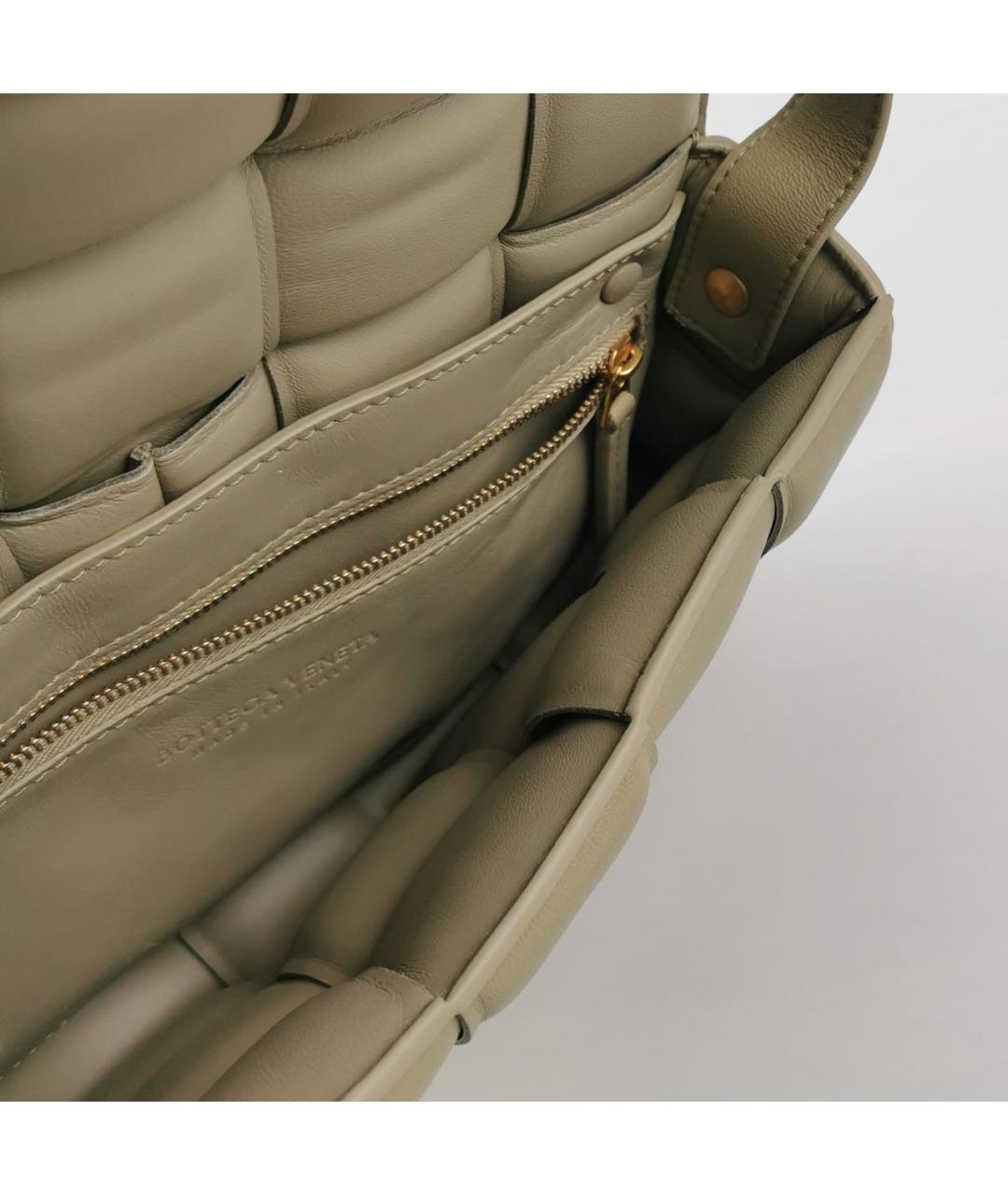 BOTTEGA VENETA Хаки кожаная сумка через плечо, фото 6