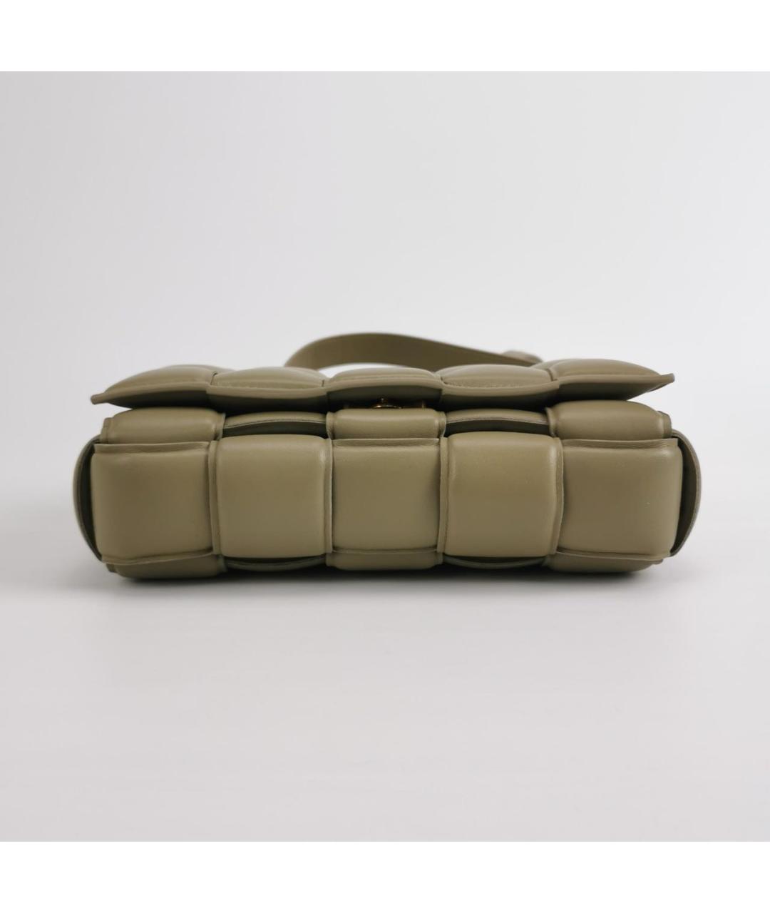 BOTTEGA VENETA Хаки кожаная сумка через плечо, фото 5