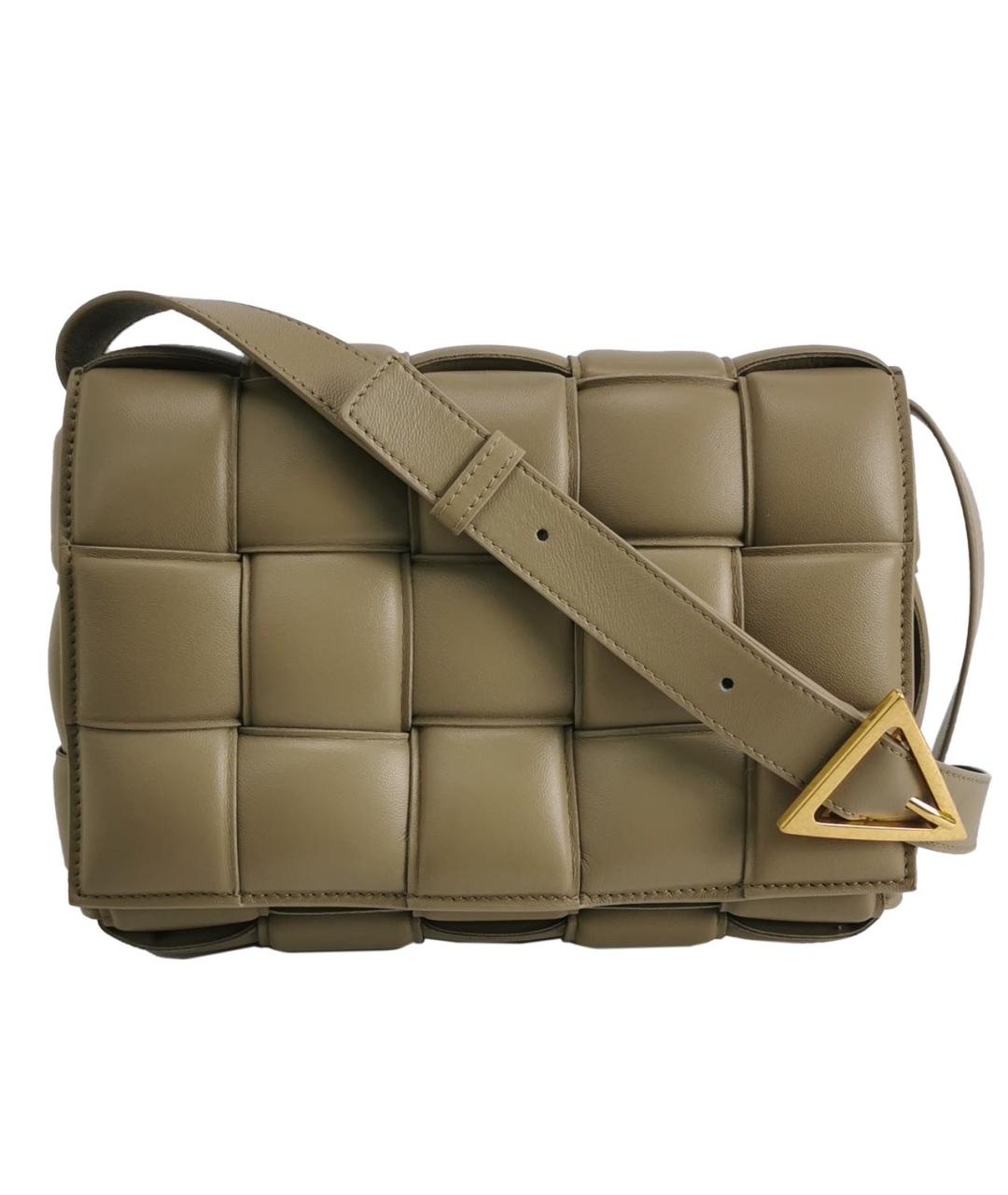 BOTTEGA VENETA Хаки кожаная сумка через плечо, фото 1