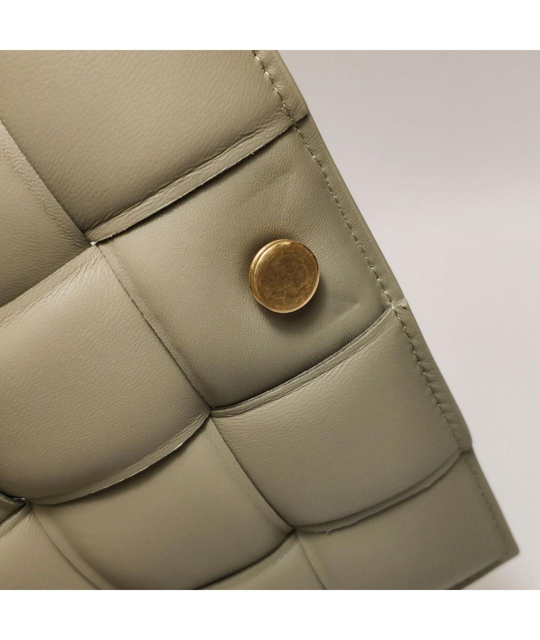 BOTTEGA VENETA Хаки кожаная сумка через плечо, фото 7