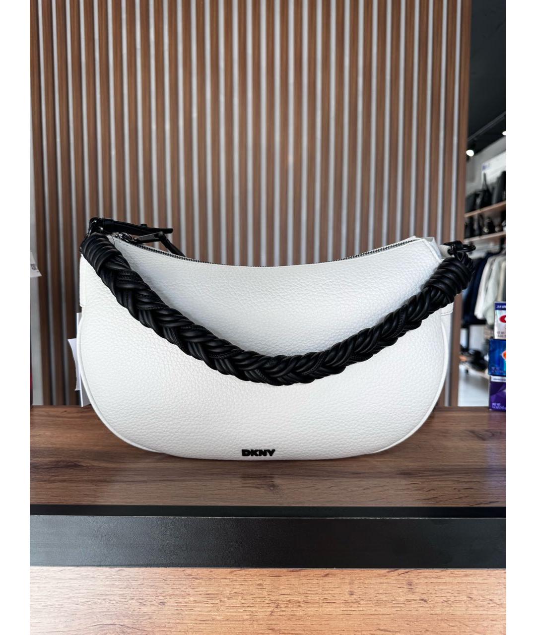 DKNY Белая сумка через плечо из искусственной кожи, фото 5