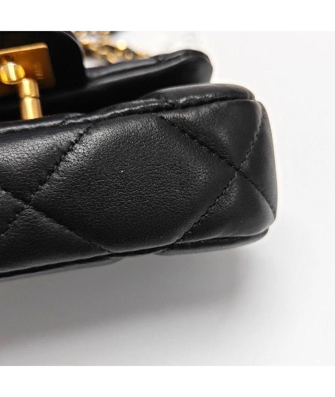 CHANEL Черная кожаная сумка через плечо, фото 8