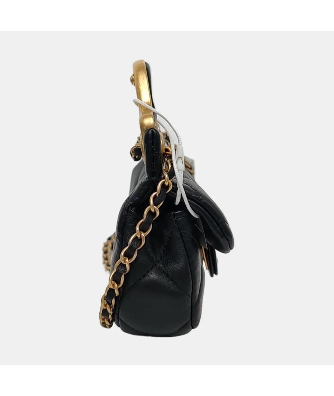 CHANEL Черная кожаная сумка через плечо, фото 3