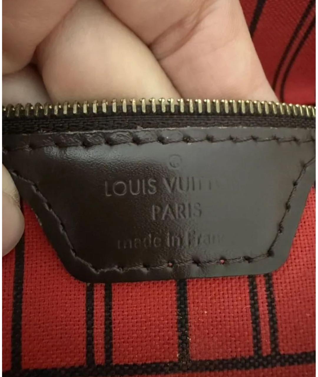 LOUIS VUITTON Коричневая кожаная сумка тоут, фото 4