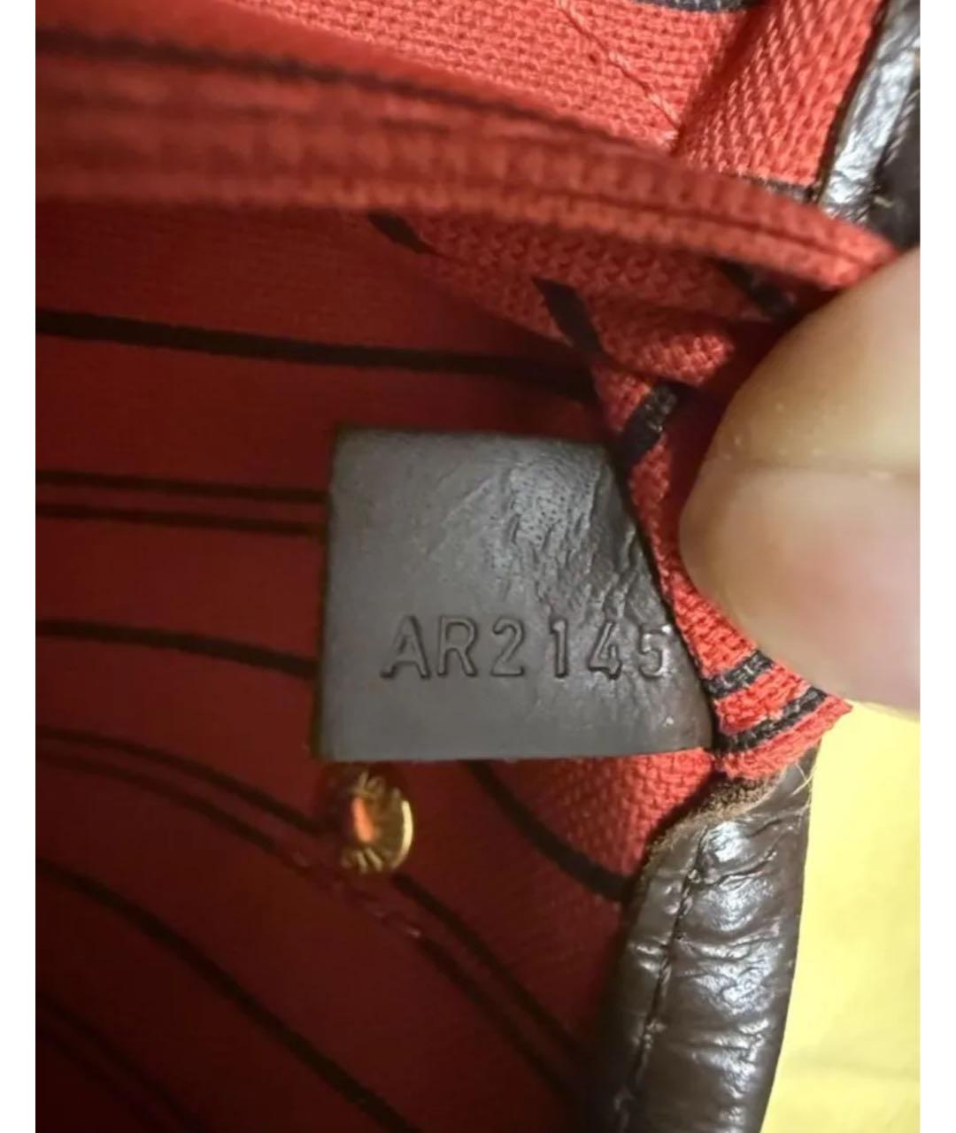 LOUIS VUITTON Коричневая кожаная сумка тоут, фото 6