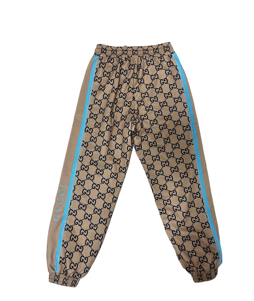 GUCCI Горчичные полиэстеровые спортивные брюки и шорты, фото 2