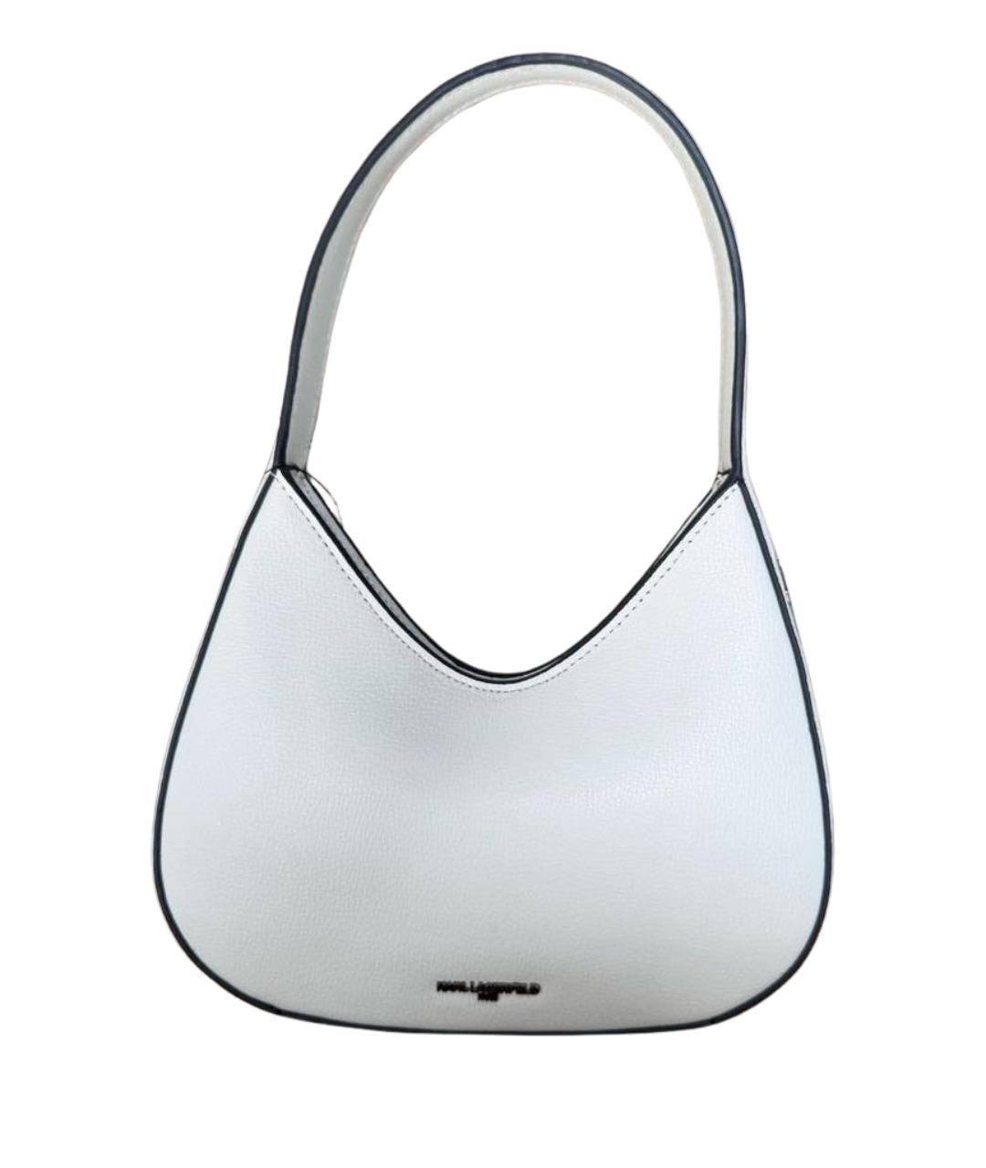 KARL LAGERFELD Белая кожаная сумка с короткими ручками, фото 1