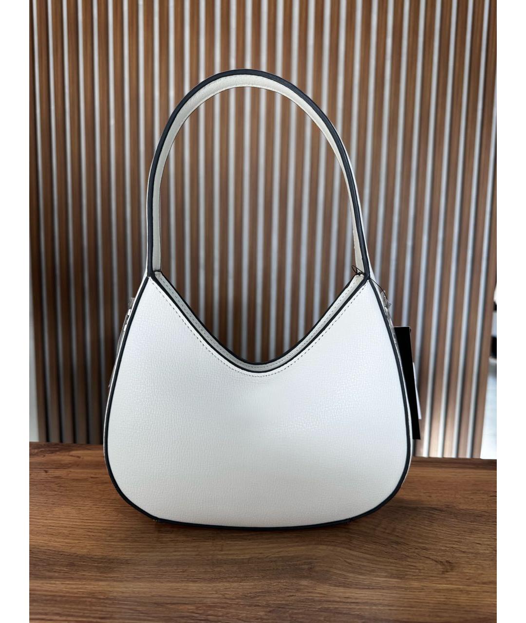 KARL LAGERFELD Белая кожаная сумка с короткими ручками, фото 3